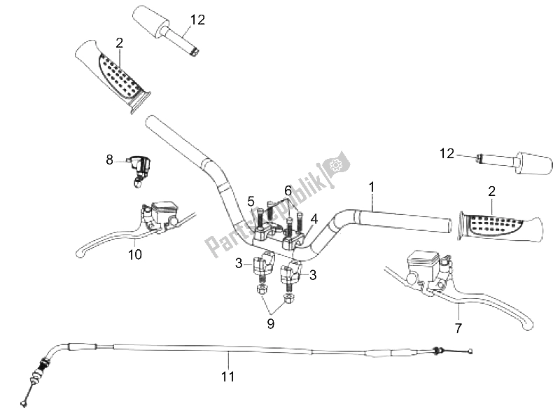 All parts for the Handlebars - Master Cil. Of the Gilera Oregon 250 CC 2007