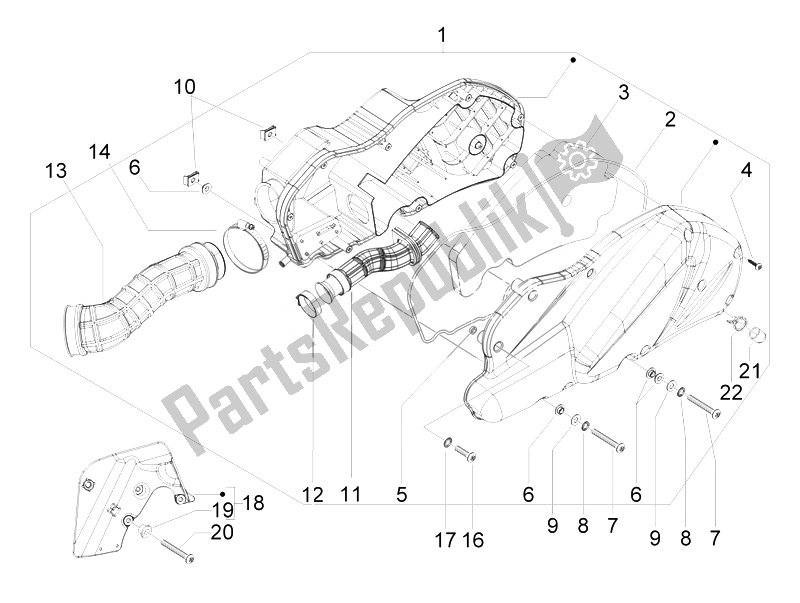 Todas las partes para Filtro De Aire de Gilera Runner 200 ST 4T E3 2008