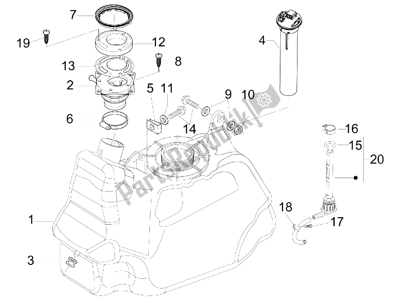 Toutes les pièces pour le Réservoir D'essence du Gilera Nexus 125 E3 2007