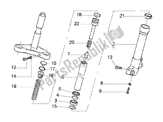 Tutte le parti per il Parti Componenti Forcella Anteriore Showa del Gilera Runner 125 FX 2T 1998