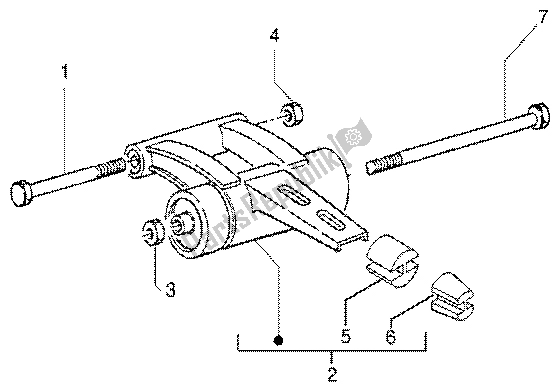 All parts for the Swinging Arm of the Gilera DNA GP Experience 50 1998