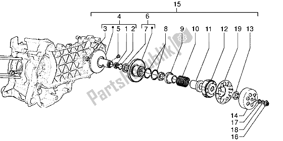 Tutte le parti per il Puleggia Condotta del Gilera DNA 180 1998