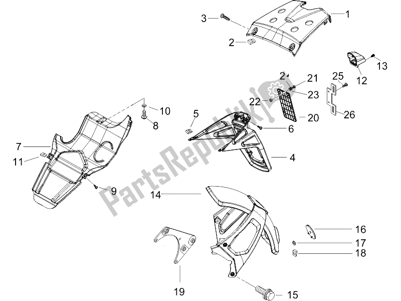 Todas las partes para Cubierta Trasera - Protector Contra Salpicaduras de Gilera Runner 125 VX 4T Race 2005