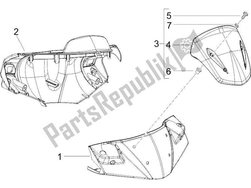 All parts for the Handlebars Coverages of the Gilera Runner 125 VX 4T SC UK 2006