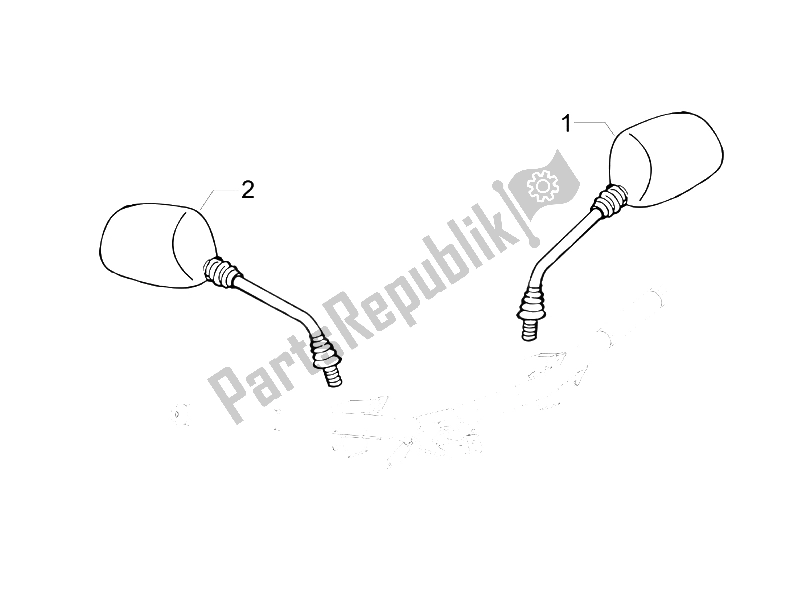 All parts for the Driving Mirror/s of the Gilera Storm 50 UK 2007