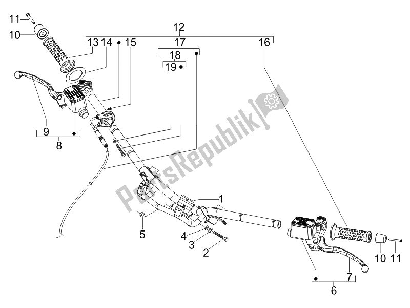 Toutes les pièces pour le Guidon - Master Cil. Du Gilera Runner 50 SP 2008