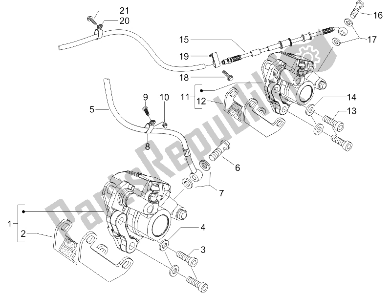 Todas las partes para Tubos De Frenos - Pinzas de Gilera Runner 125 VX 4T UK 2005