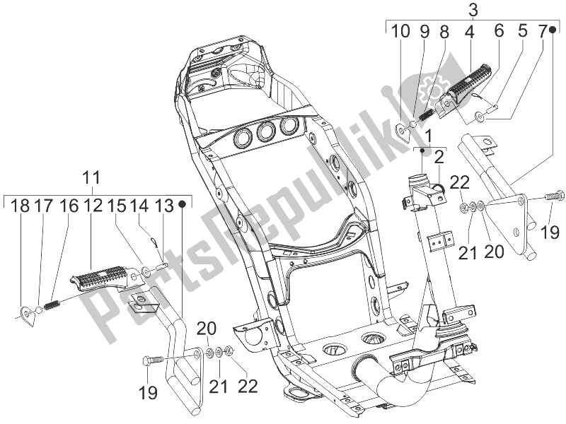 All parts for the Frame/bodywork of the Gilera Stalker 50 2008