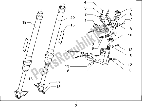 Toutes les pièces pour le Suspension Aux Roues Avant du Gilera H K 50 1998