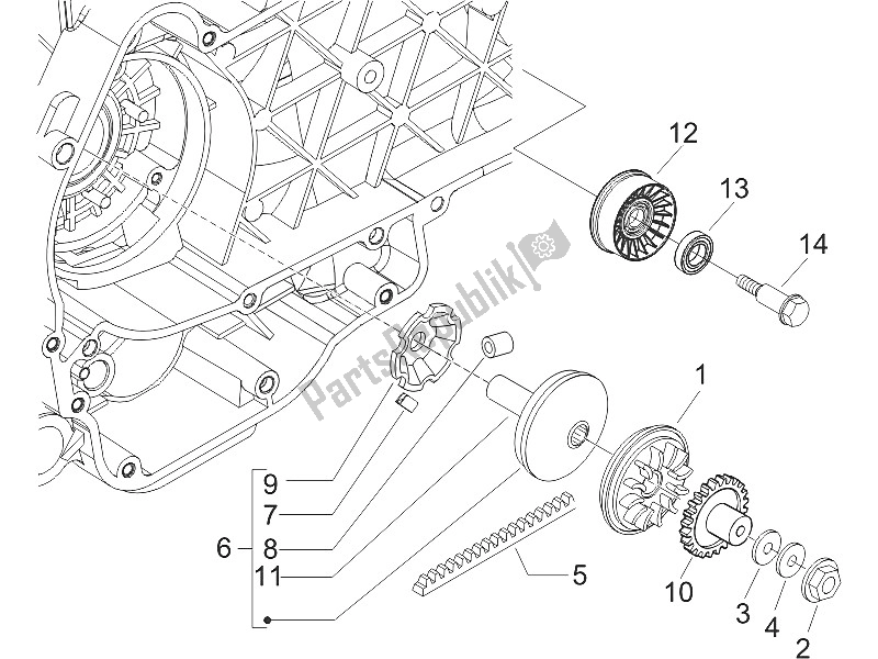 Toutes les pièces pour le Poulie Motrice du Gilera Runner 200 VXR 4T 2005