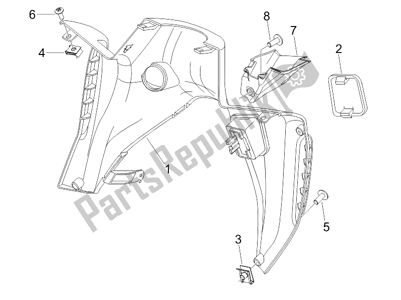 Toutes les pièces pour le Boîte à Gants Avant - Panneau De Protection Des Genoux du Gilera Nexus 250 SP E3 2006