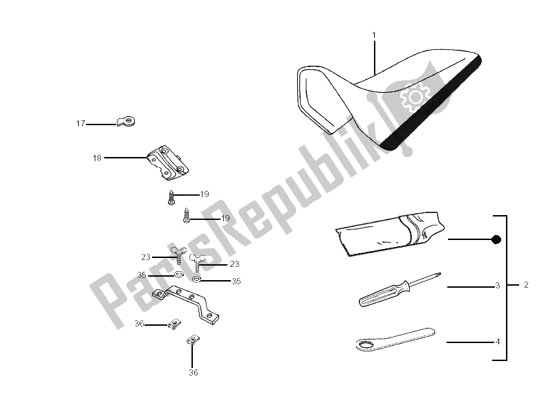 All parts for the Saddle/seats of the Gilera SMT 50 2006