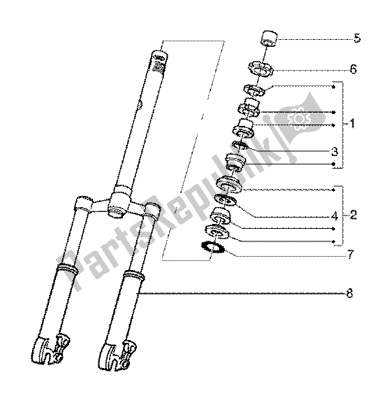 Toutes les pièces pour le Roulement à Billes Chenilles-fourche Avant du Gilera Runner 125 FX 2T 1998