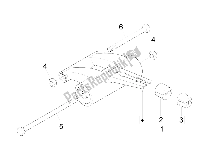 Alle onderdelen voor de Zwaaiende Arm van de Gilera Runner 50 Pure JET 2010