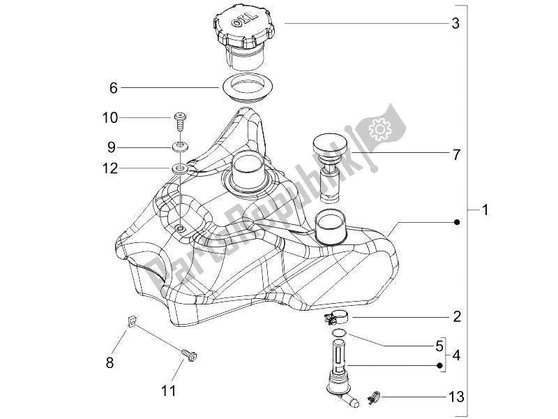 All parts for the Oil Tank of the Gilera Runner 50 Pure JET Race 2005