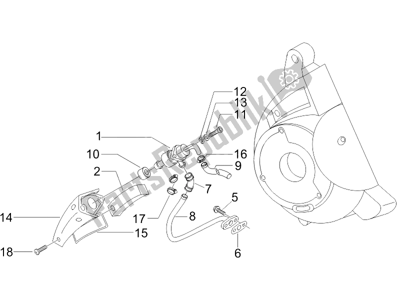 All parts for the Secondary Air Box of the Gilera Runner 200 VXR 4T Race UK 2006