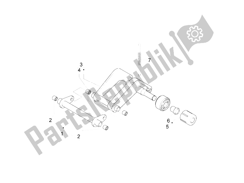 All parts for the Swinging Arm of the Gilera Nexus 250 SP E3 UK 2006