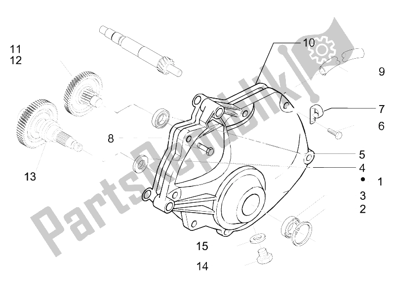 All parts for the Reduction Unit of the Gilera Nexus 500 E3 2006