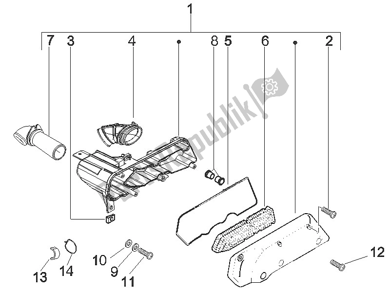 Toutes les pièces pour le Filtre à Air du Gilera Runner 50 SP 2005