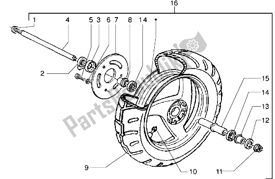 Todas las partes para Rueda Delantera de Gilera Runner 50 1998