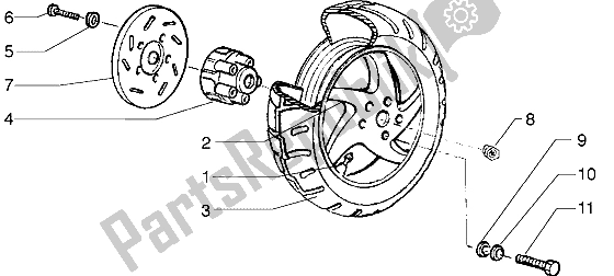Tutte le parti per il Ruota Posteriore (veicolo Con Freno Mozzo Posteriore) del Gilera Runner 50 1998