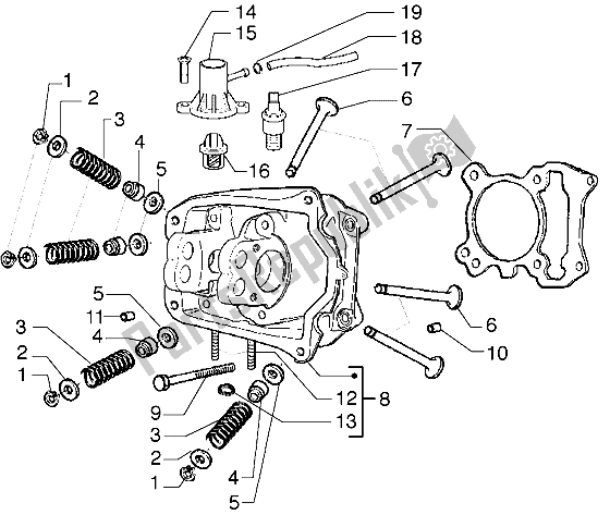 All parts for the Head-valves of the Gilera Runner VX 125 1998