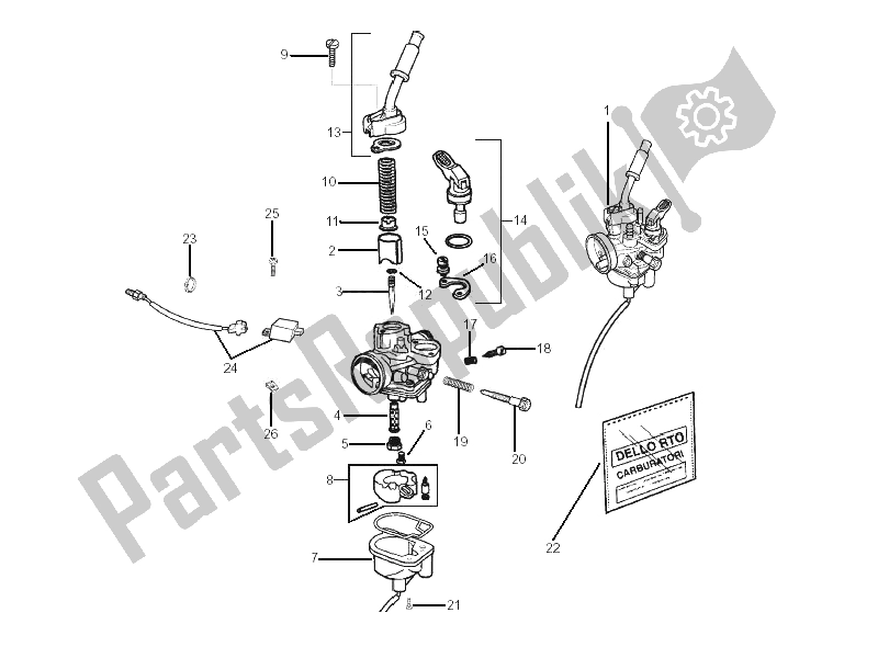 All parts for the Carburetor's Components of the Gilera SMT 50 2006