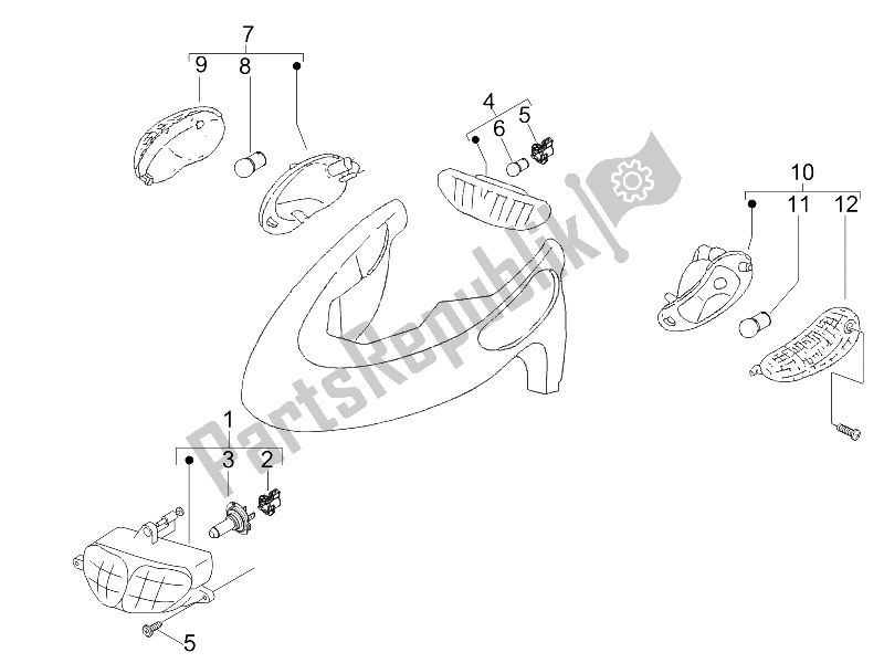 Toutes les pièces pour le Phares Avant - Clignotants du Gilera Stalker Special Edition 50 2007