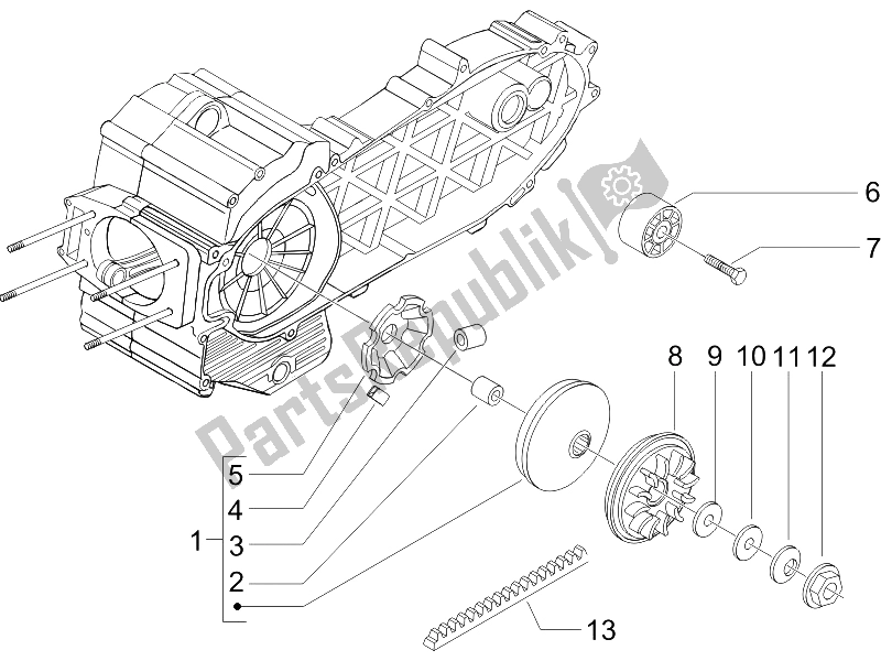 Toutes les pièces pour le Poulie Motrice du Gilera Nexus 500 SP E3 2006