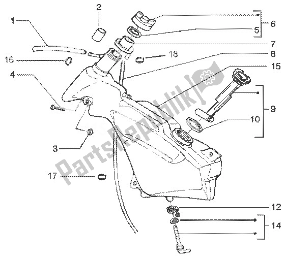 Toutes les pièces pour le Réservoir D'essence du Gilera Runner 50 SP 1998