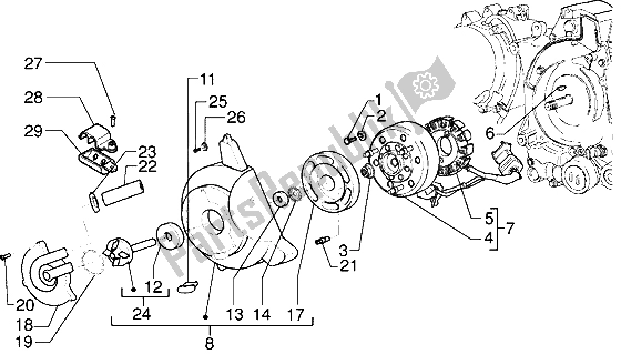 Toutes les pièces pour le Volant Magnéto du Gilera DNA 180 1998