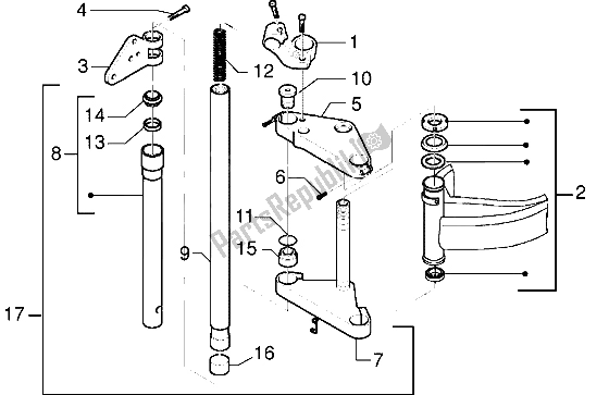 Todas las partes para Tenedor de Gilera DNA 180 1998