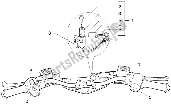 All parts for the Electrical Device - Key Operated Switch of the Gilera DNA M Y 50 1998