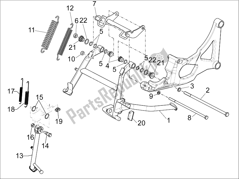All parts for the Stand/s of the Gilera GP 800 2009