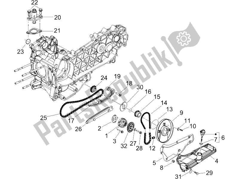 Toutes les pièces pour le La Pompe à Huile du Gilera Runner 125 VX 4T UK 2005