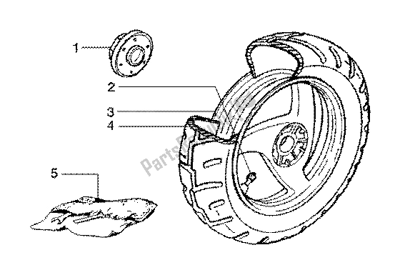 Todas las partes para Rueda Trasera (modelo Con Freno De Buje Trasero) de Gilera Runner 180 FXR 2T 1998