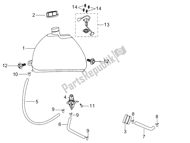 Toutes les pièces pour le Réservoir D'essence du Gilera Oregon 250 CC 2007
