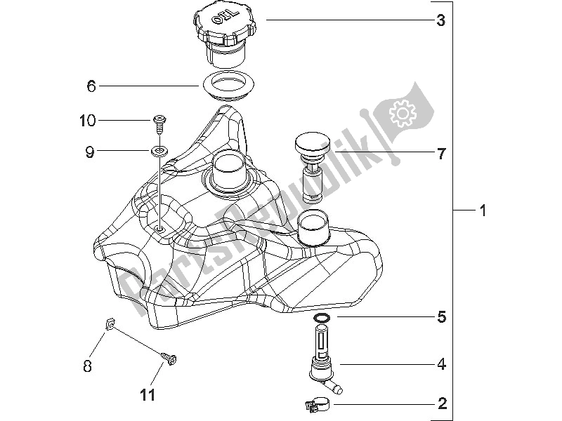 Tutte le parti per il Serbatoio Dell'olio del Gilera Runner 50 Pure JET 2005