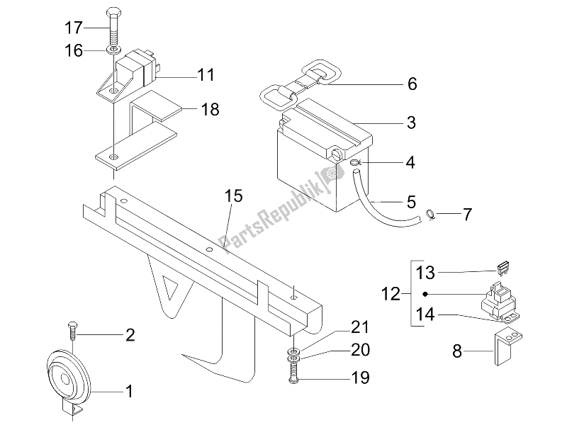 Toutes les pièces pour le Télécommandes - Batterie - Klaxon du Gilera Nexus 250 SP E3 2006