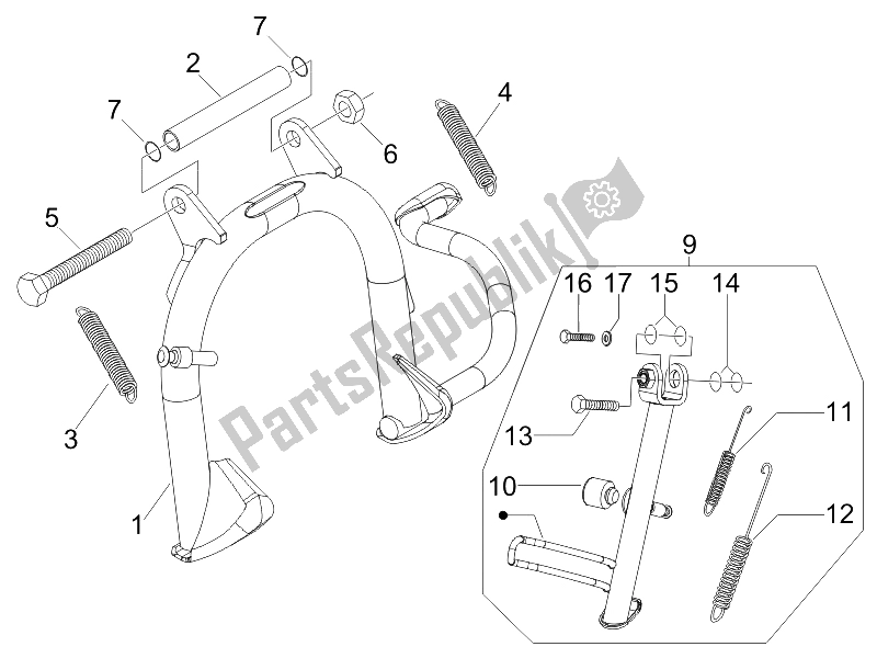 Toutes les pièces pour le Des Stands du Gilera Runner 125 VX 4T SC 2006