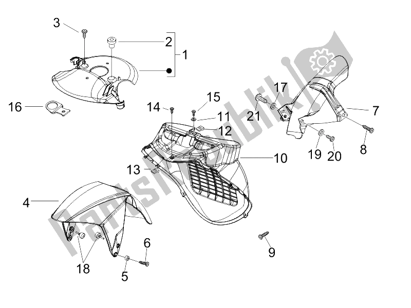 Todas las partes para Carcasa De La Rueda - Guardabarros de Gilera Runner 200 VXR 4T E3 UK 2006