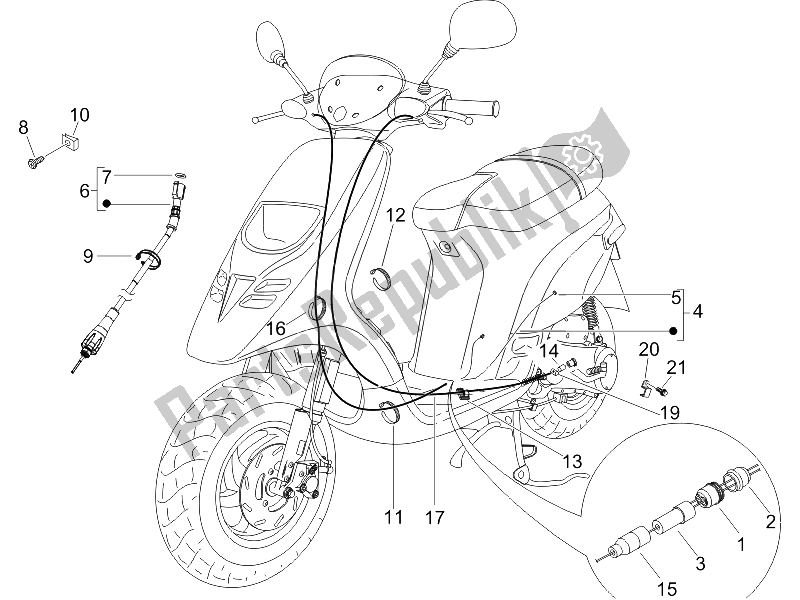 All parts for the Transmissions of the Gilera Storm 50 UK 2007