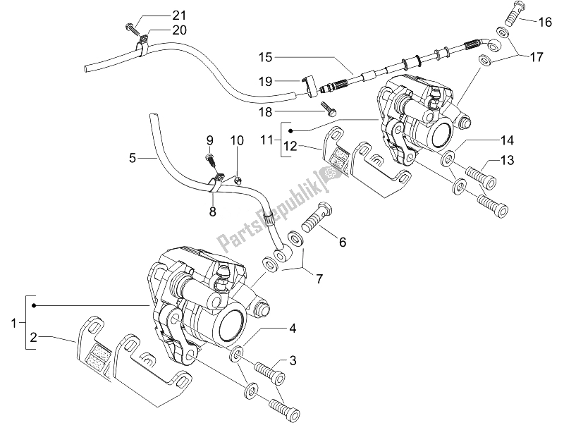 Toutes les pièces pour le Tuyaux De Freins - étriers du Gilera Runner 125 ST 4T E3 2008