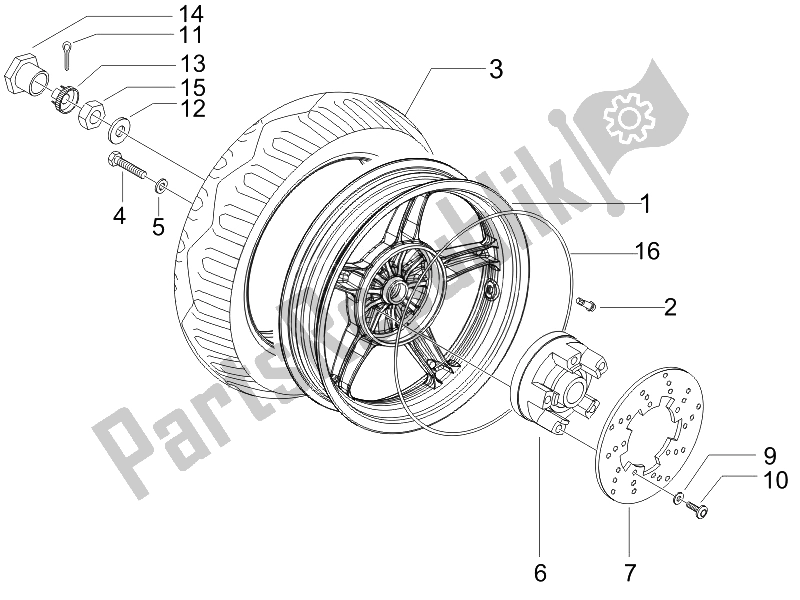 Todas las partes para Rueda Trasera de Gilera Runner 50 Pure JET ST 2008