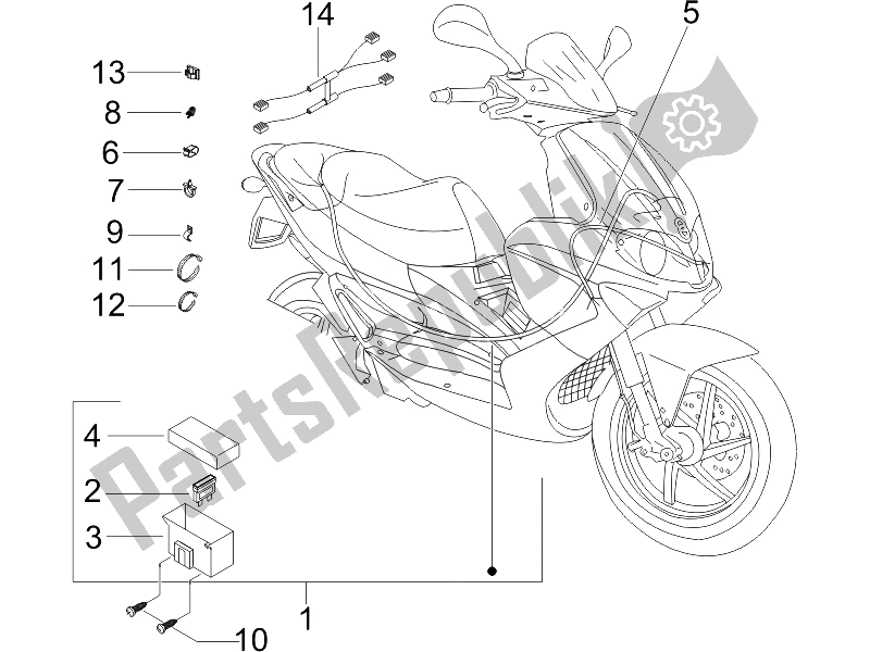 Toutes les pièces pour le Faisceau De Câbles Principal du Gilera Runner 125 VX 4T Race E3 UK 2006