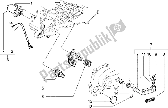 All parts for the Starting Motor-starter Lever of the Gilera Easy Moving 50 1998