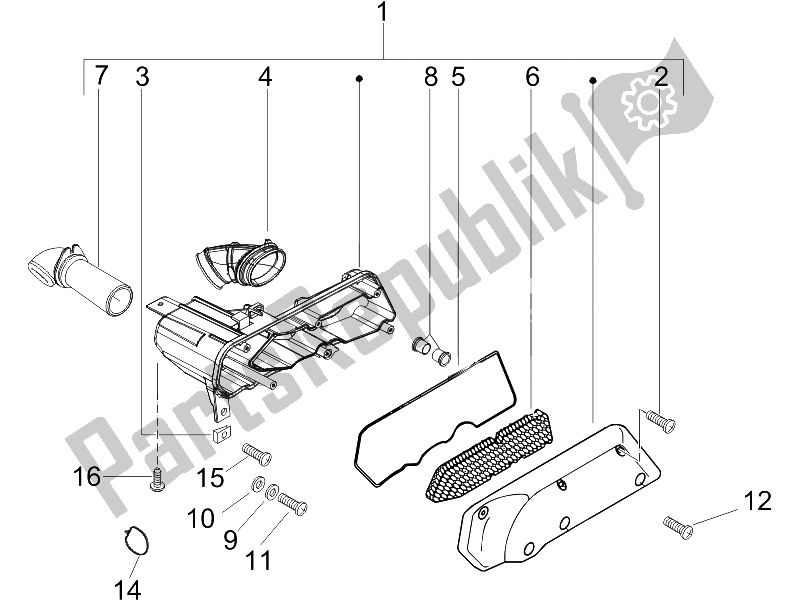 Toutes les pièces pour le Filtre à Air du Gilera DNA 50 2006