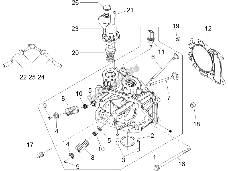 Toutes les pièces pour le Unité De Tête - Valve du Gilera Runner 125 VX 4T Race E3 2006