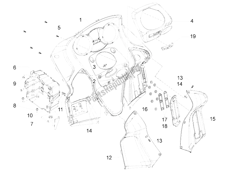 Todas las partes para Guantera Frontal - Panel De Rodilleras de Gilera GP 800 2009