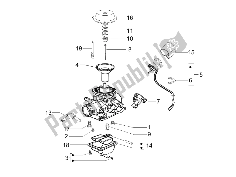 All parts for the Carburetor's Components of the Gilera Runner 200 VXR 4T E3 2006